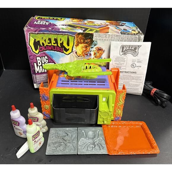 Creepy Crawlers Bug Maker Oven Toymax Box Plasti-Goop Molds Pen Spatula Tested - Picture 1 of 15